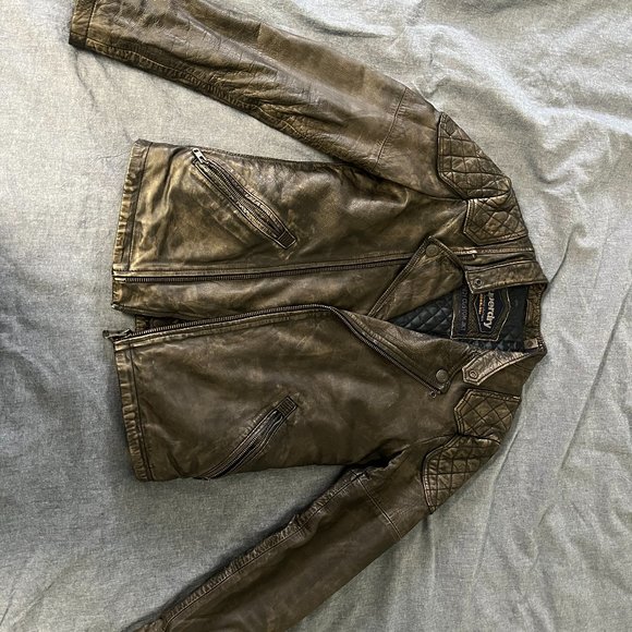 Superdry genuine leather jacket - men size S